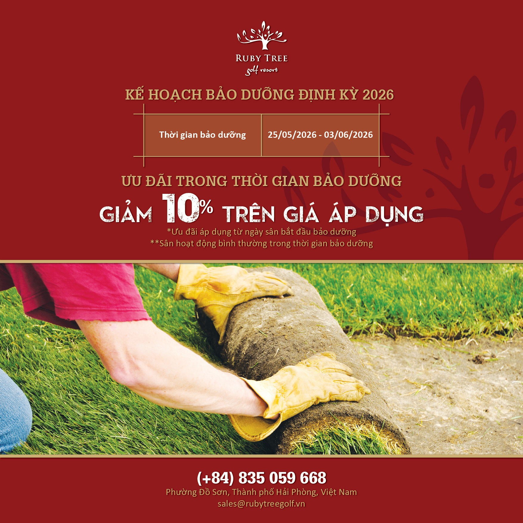 ƯU ĐÃI BẢO DƯỠNG SÂN GÔN